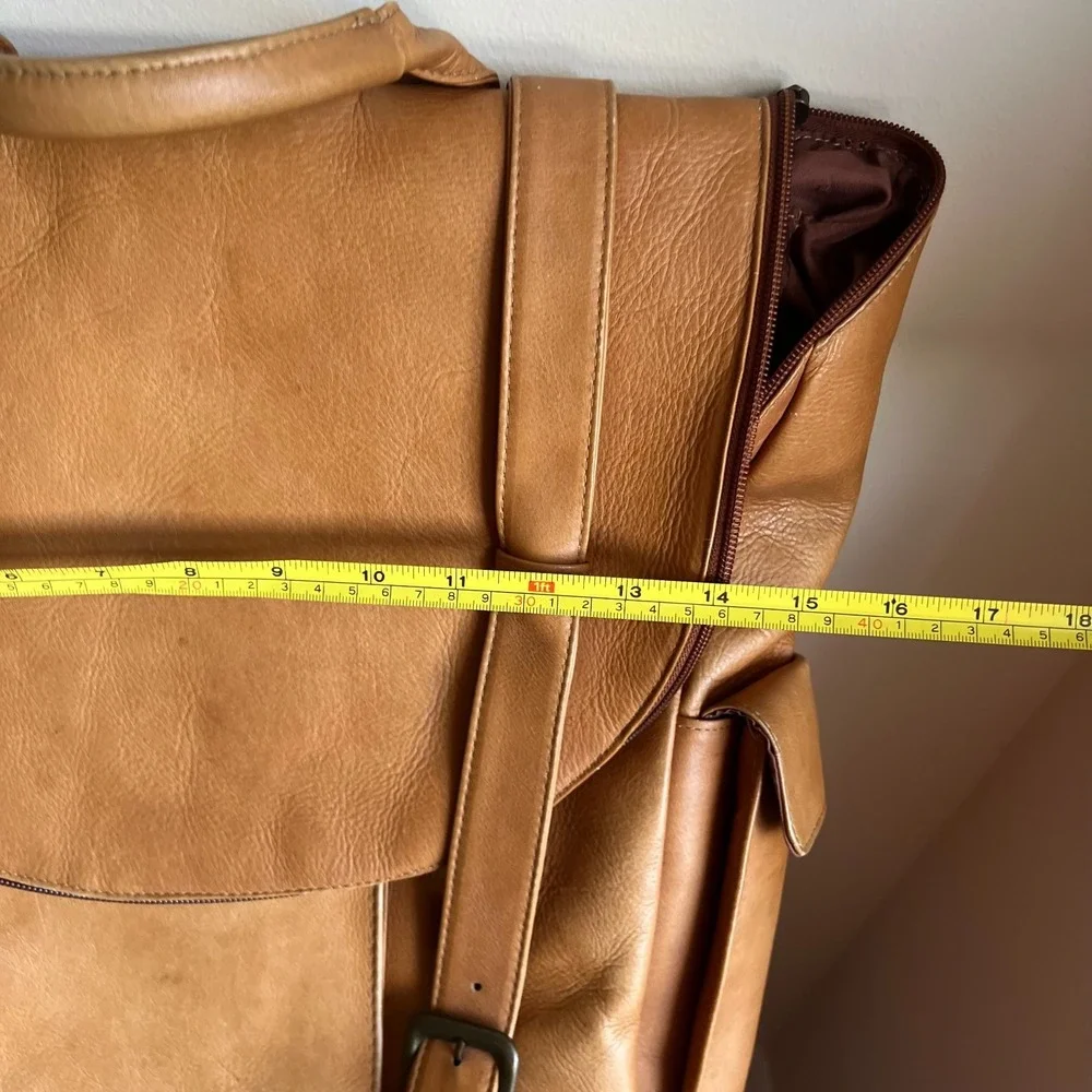 Charlie's Leather Dante XL‎ Laptop Flap Back Pack Leather Distressed Travel READ